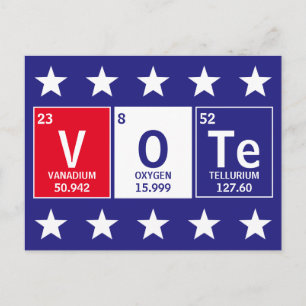 Cartão Postal Mesa periódica de elementos Votação ortográfica