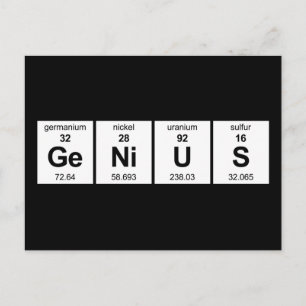 Cartão Postal Mesa periódica GeNiUS