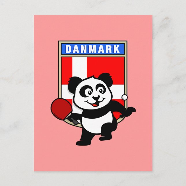Cartão Postal Mesa Tênis Panda na Dinamarca (Frente)