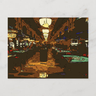 Cartão Postal Mesas Black Jack e Poker em Las Vegas