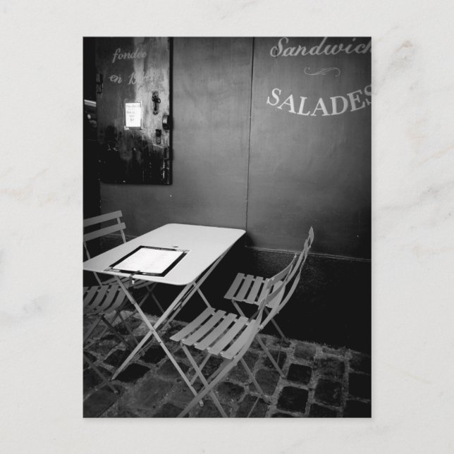 Cartão Postal Mesas e cadeiras de café de Paris (Frente)