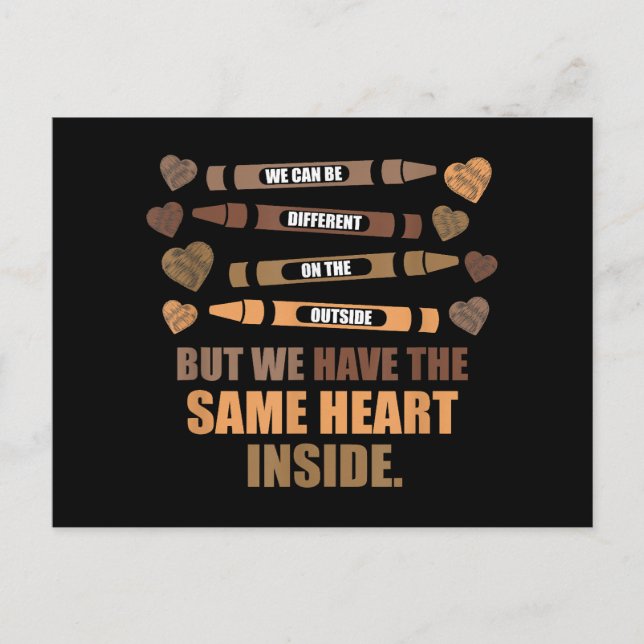 Cartão Postal Mesma História Negra do Coração Mês Americano Afri (Frente)