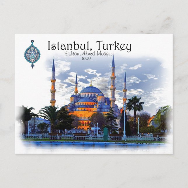 Cartão Postal Mesquita Azul - Istambul, Turquia (Frente)