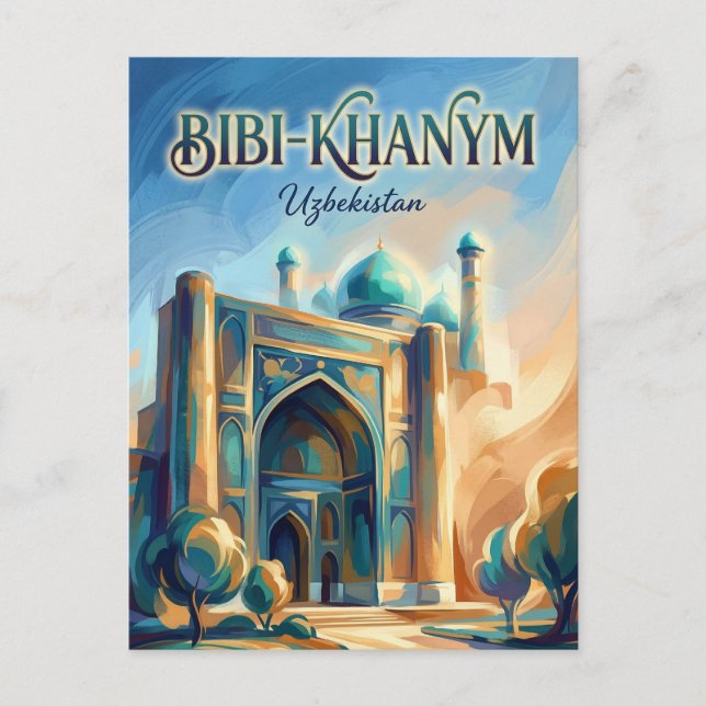 Cartão Postal Mesquita Bibi-Khanym Uzbequistão (Frente)