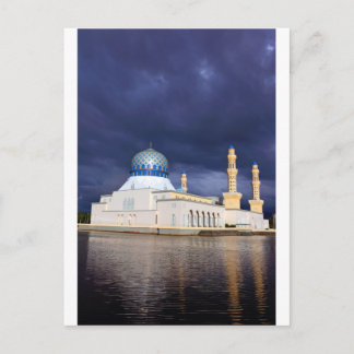 Cartão Postal Mesquita da cidade na Malásia de Kota Kinabalu