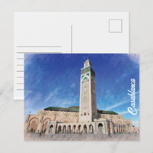 Cartão Postal Mesquita de Marrocos Casablanca Hassan 2 Islâmico