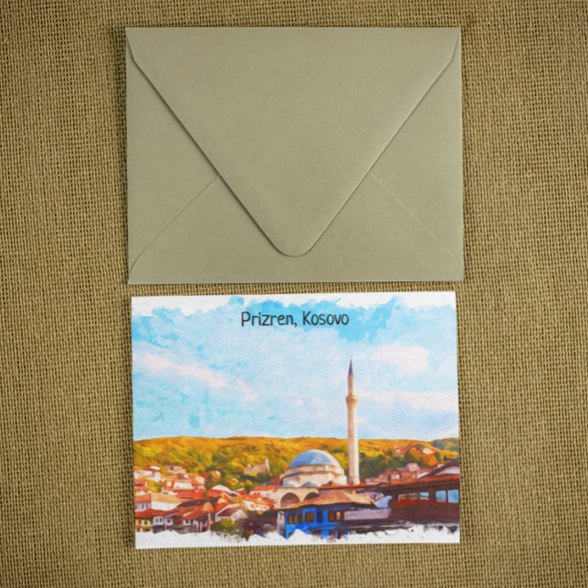 Cartão Postal Mesquita de Prizren Kosovo sinan pasha (cool prizren kosovo travel postcard)