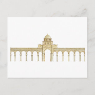 Cartão Postal Mesquita de Uqba. Tunísia Kairouan. fachada princ