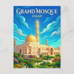 Cartão Postal Mesquita do Sultão Qaboos Omã
