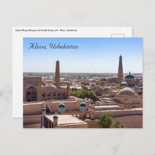 Cartão Postal Mesquita Islam Khodja e Citadel Kunya-ark - Khiva