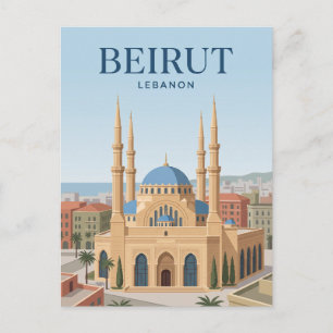 Cartão Postal Mesquita Mohammad Al-Amin Líbano