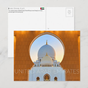Cartão Postal Mesquita Sheikh Zayed, Abu Dhabi, Emirados Árabes 