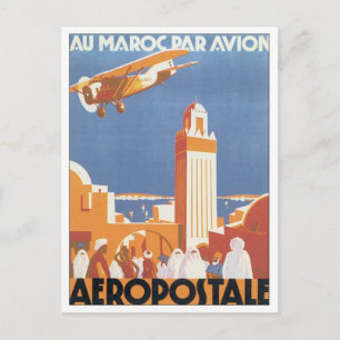 Cartão Postal Mesquita Vintage Marrocos Aeropostale