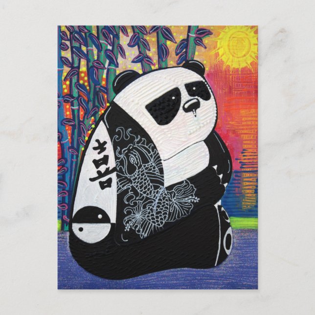 Cartão Postal Mestre de zen da panda (Frente)