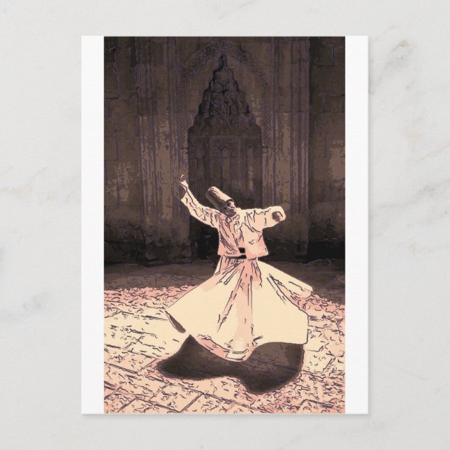 Cartão Postal mestre do sufi no trance (Frente)