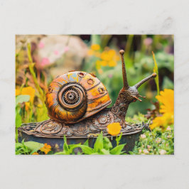 Cartão Postal Metal Snail Garden Ornament