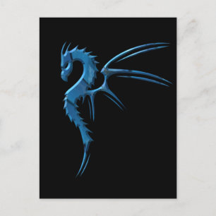 Cartão Postal Metallic Blue Dragon