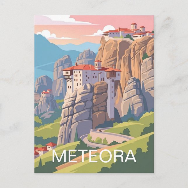 Cartão Postal Meteora Greece Travel (Frente)