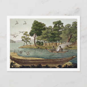 Cartão Postal Método de Navegação na Nova Holanda, gravado po