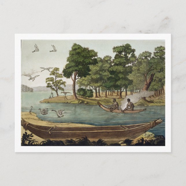 Cartão Postal Método de Navegação na Nova Holanda, gravado por F (Frente)