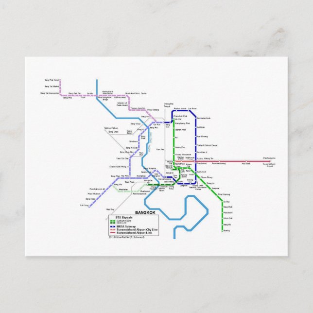 Cartão Postal metro de Bangkok (Frente)