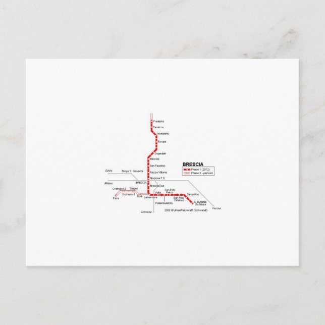Cartão Postal metrô de Brescia (Frente)