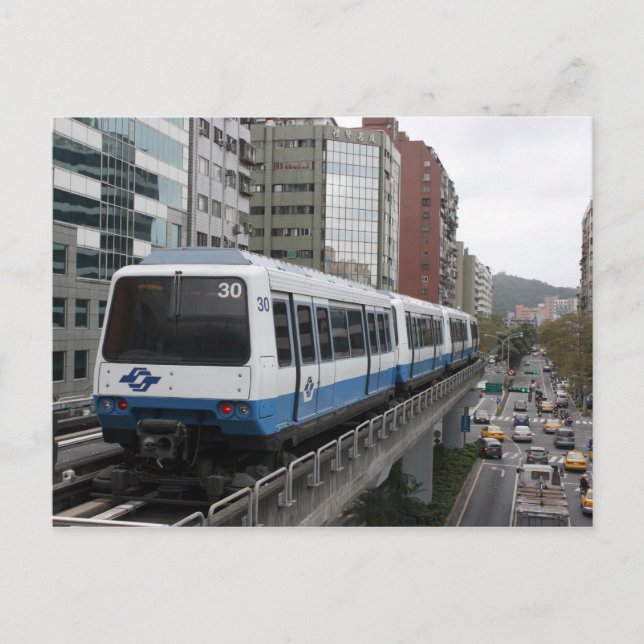 Cartão Postal Metrô de Taipé deixando a estação Liuzhangli, Taip (Frente)