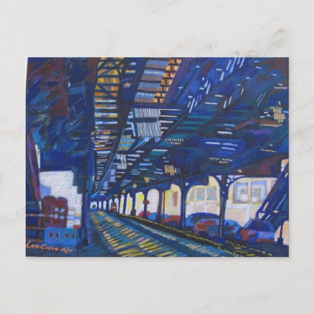Cartão Postal Metrô no Alto Manhattan sob os trilhos. (Frente)