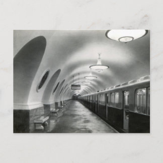 Cartão Postal Metro soviético de Moscou (Metropoliten) da URSS,