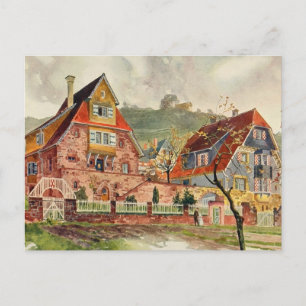Cartão Postal Metzendorf Watercolor - Arquitetura Alemã - Vinta
