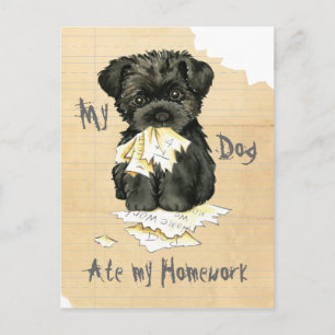 Cartão Postal Meu Affenpinscher Comeu Meu Trabalho De Casa