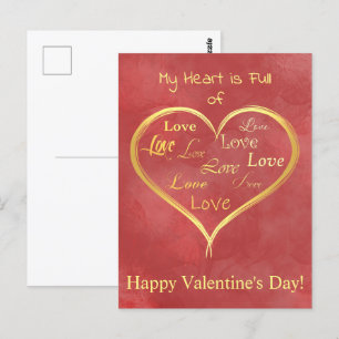 Cartão Postal Meu coração é Cheio de amor, Namorados