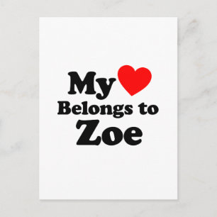 Cartão Postal Meu Coração Pertence à Zoe