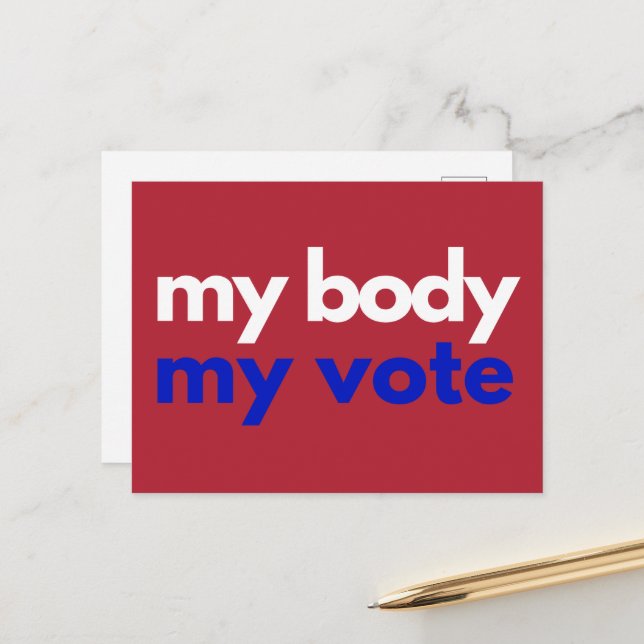 Cartão Postal Meu Corpo Meu Voto (Frente/Verso In Situ)