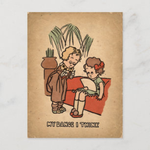 Cartão Postal Meu Dança Eu Acho Cartoon Vintage