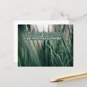 Cartão Postal "Meu desejo de ter sucesso" Afirmação de Motivação