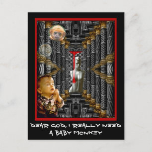 Cartão Postal Meu Deus, Eu Preciso Mesmo De Um Macaco Bebê