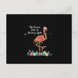 Cartão Postal Meu Favorito É Luzes De Natal Figurino Flamingo