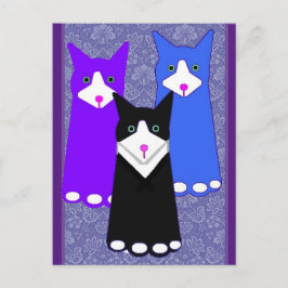 Cartão Postal Meu Gato, Jellybean e Amigos, Arte  