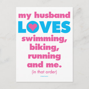 Cartão Postal Meu Marido Adora Triathlons (Apenas Texto)