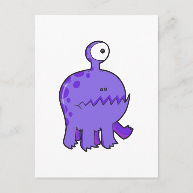 Cartão Postal meu monstro ciclops pet roxo (Frente)