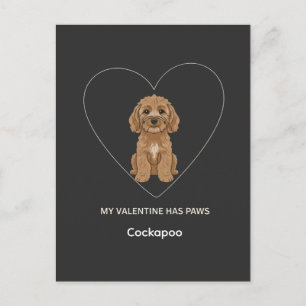 Cartão Postal Meu Namorado Tem Patas Cockapoo Amante de Cães Per