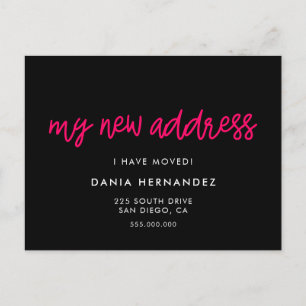 Cartão Postal Meu novo endereço Alteração de endereço moderna e