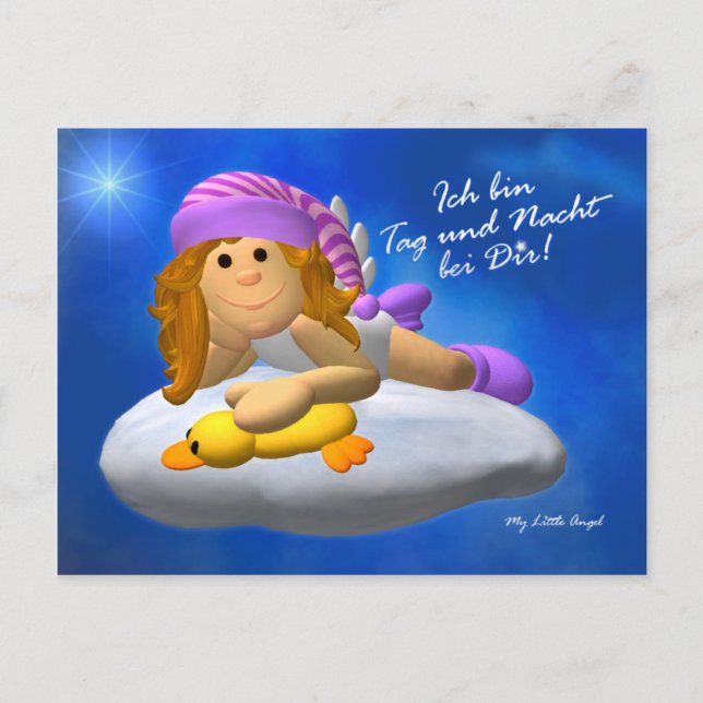 Cartão Postal Meu pequeno anjo: Tag und Nacht (Frente)