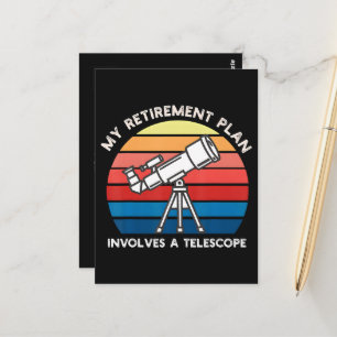 Cartão Postal Meu Plano de Aposentadoria Envolve Um Telescópio