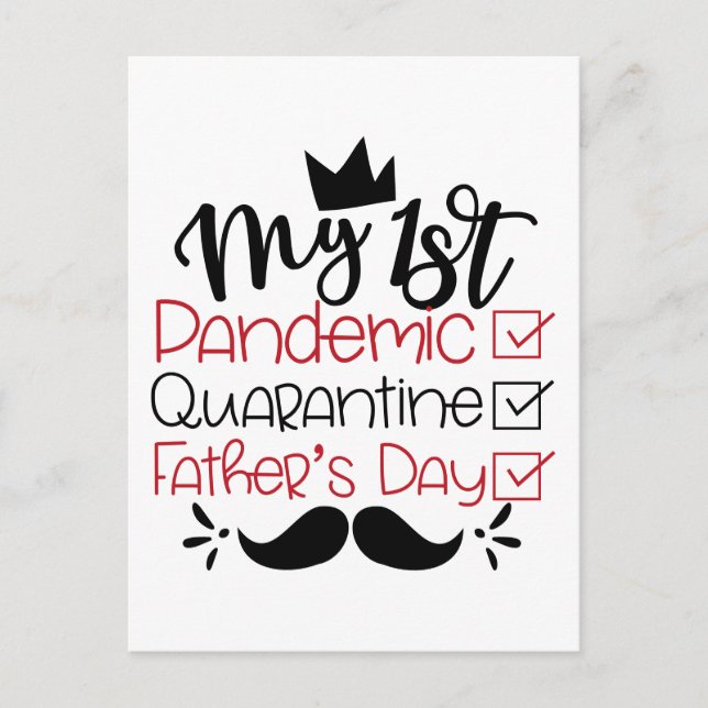 Cartão Postal Meu primeiro Dia de os pais Pandêmico de Quarenten (Frente)