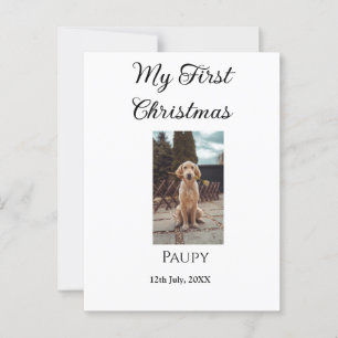 Cartão Postal Meu primeiro Natal adicionou o nome de um cão foto