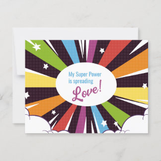 Cartão Postal Meu Super Poder está espalhando amor.