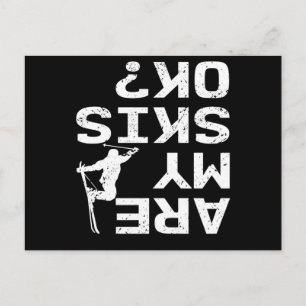 Cartão Postal Meus Esquis Estão Bem Dito Divertido de Esquiador