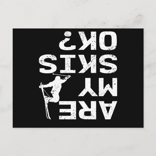 Cartão Postal Meus Esquis Estão Bem Dito Engraçado de Esquiador (Frente)